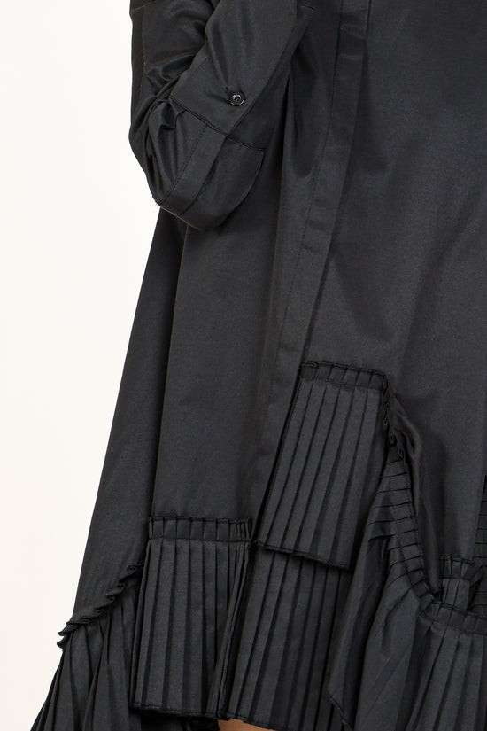 CJ Asymmetrical Pleated Hem Detail Mini Shirt Dress