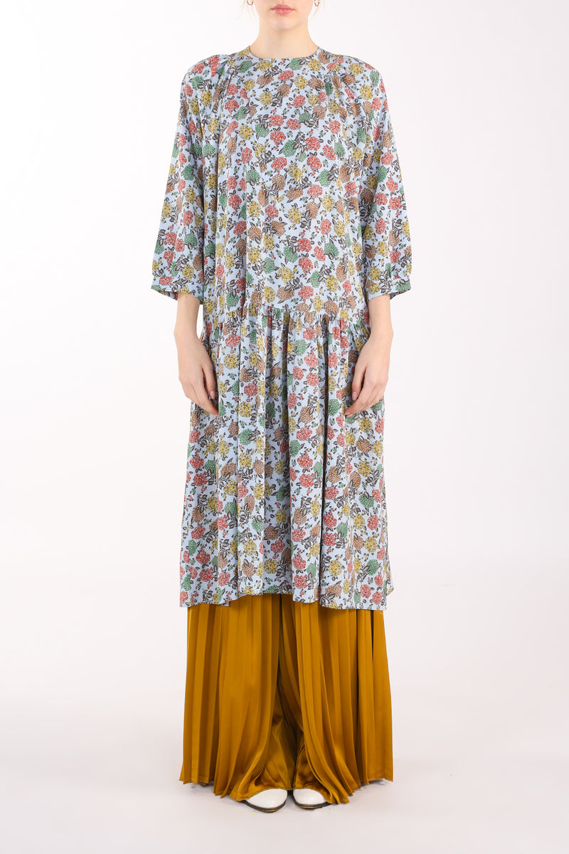 Dahlia Abstract Floral Print Flounce Dress - Shop Beulah Style