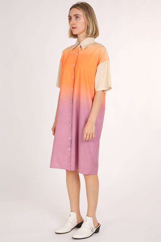 Mary Ombre Print Midi Shirt Dress - Shop Beulah Style
