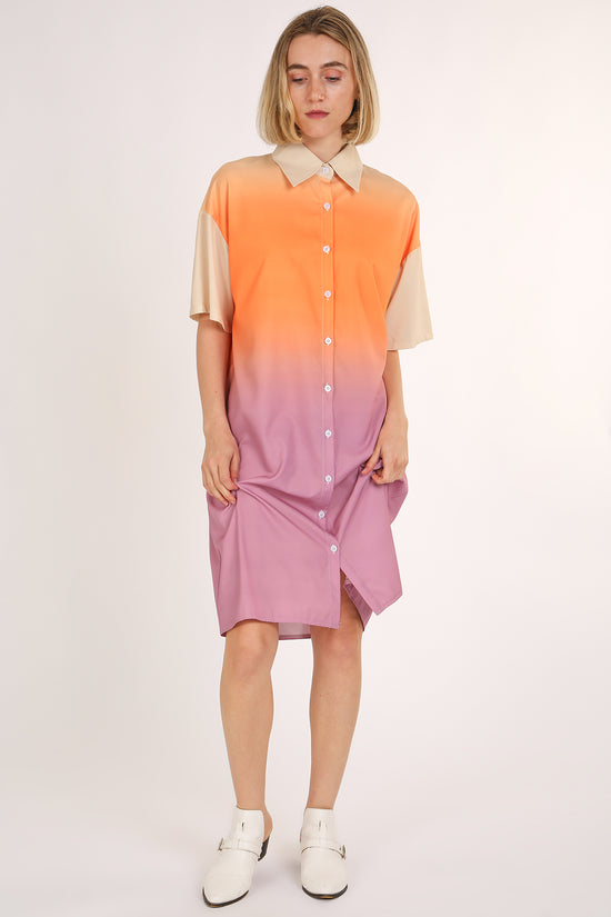 Mary Ombre Print Midi Shirt Dress - Shop Beulah Style