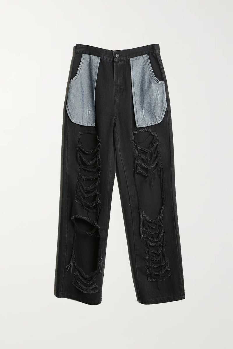 Exposed and Contrasted Pocket Pants - Shop Beulah Style