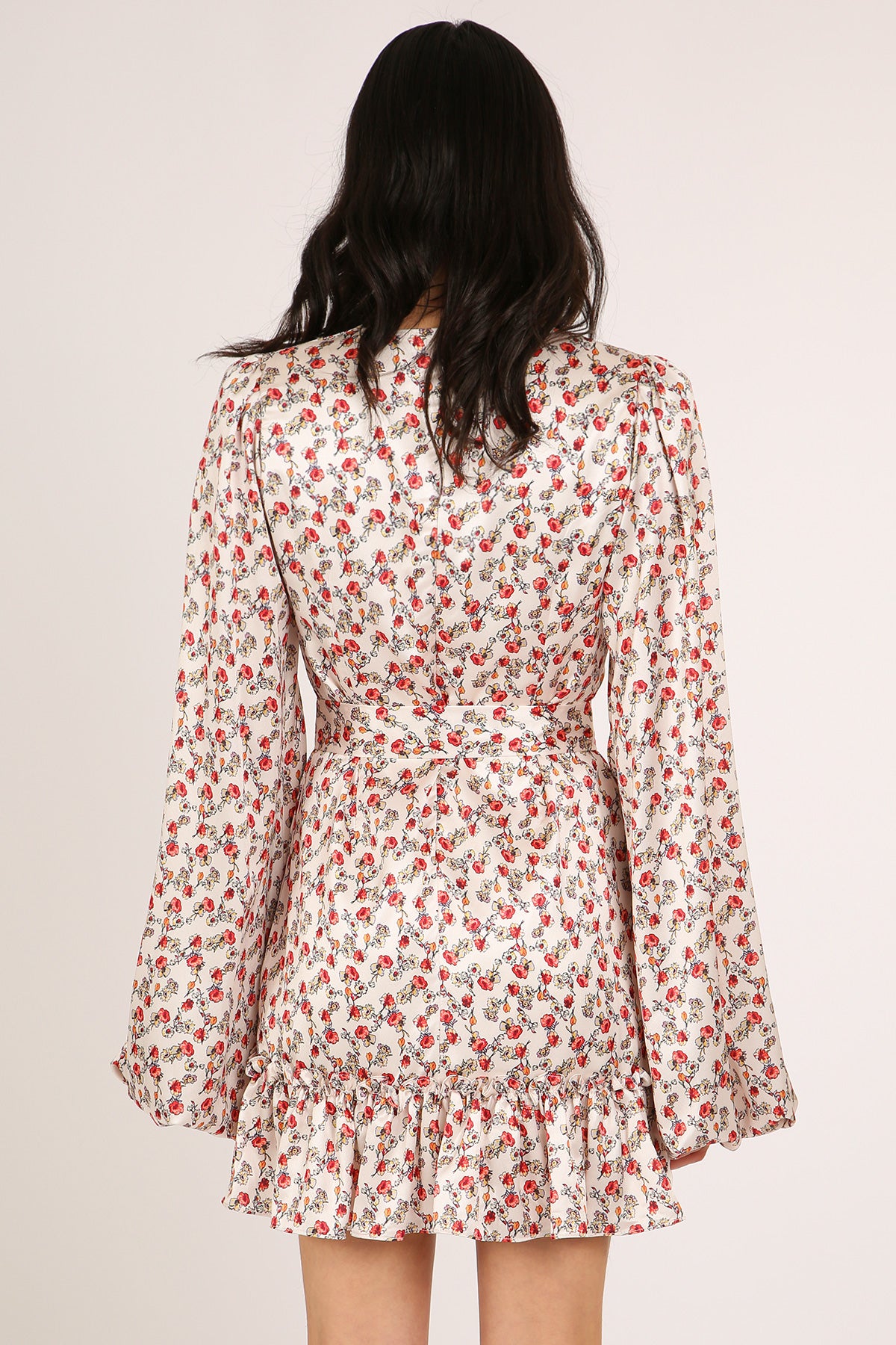 Poppy Floral Pattern Print Belted A-Line Mini Dress - Shop Beulah Style