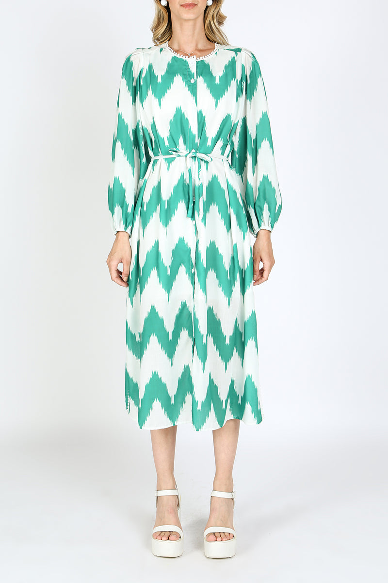 Charlotte Chevron Printed Midi Dress - Shop Beulah Style