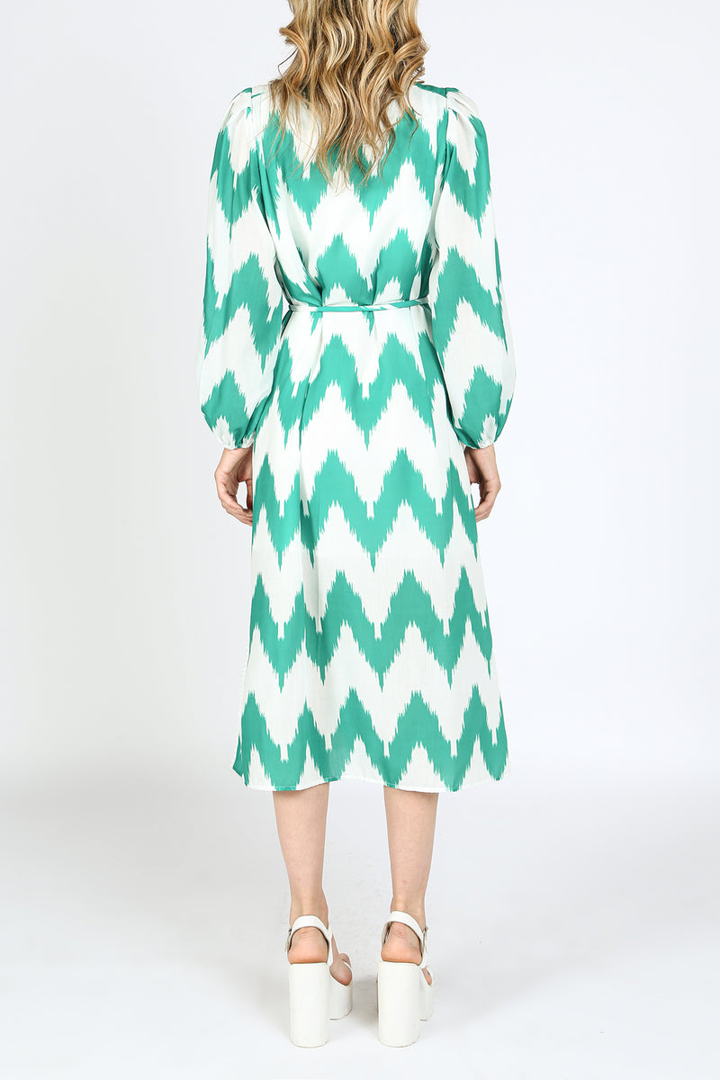 Charlotte Chevron Printed Midi Dress - Shop Beulah Style