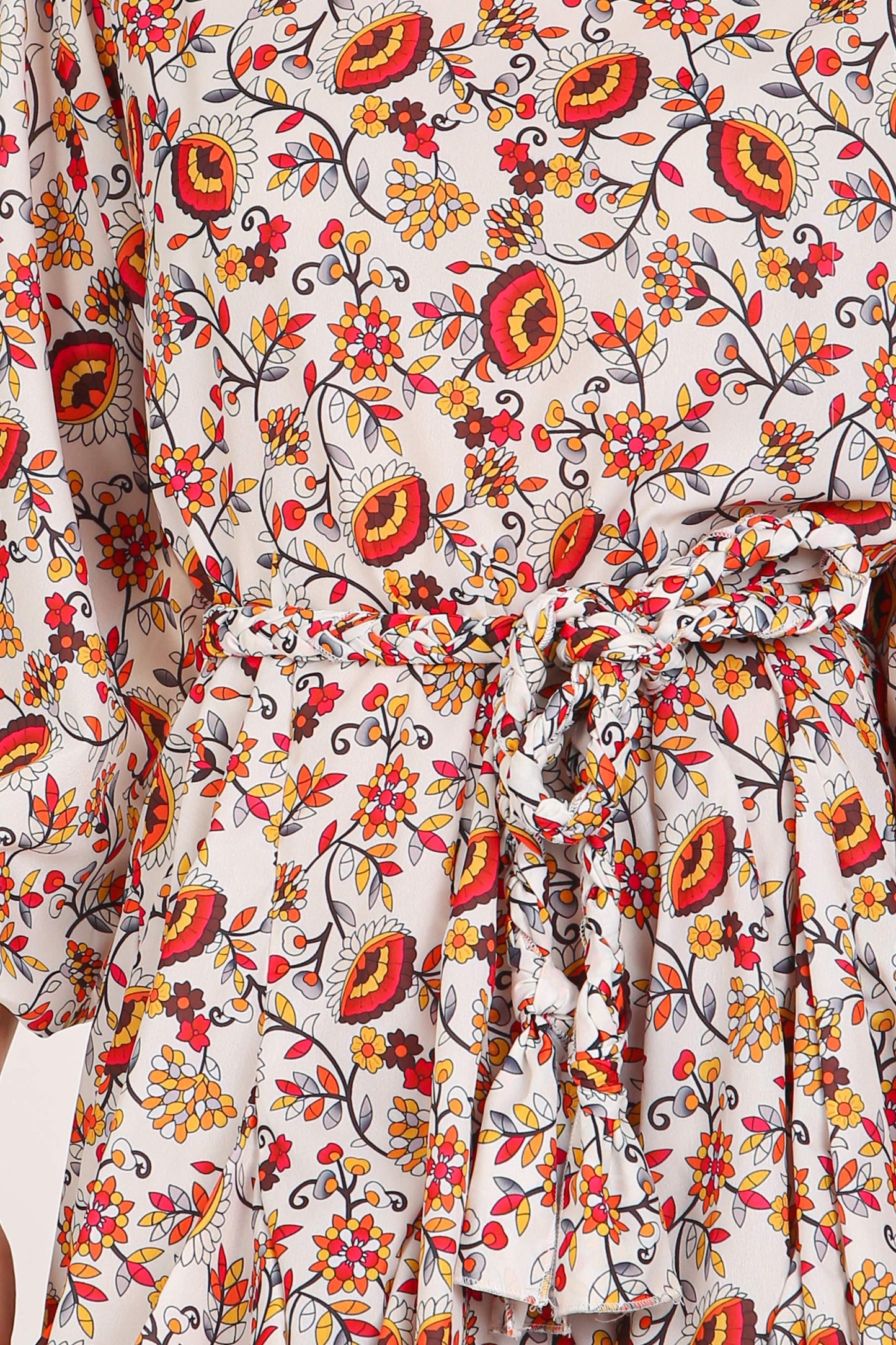 Josie Floral Print Belted A-Line Mini Puff Dress - Shop Beulah Style