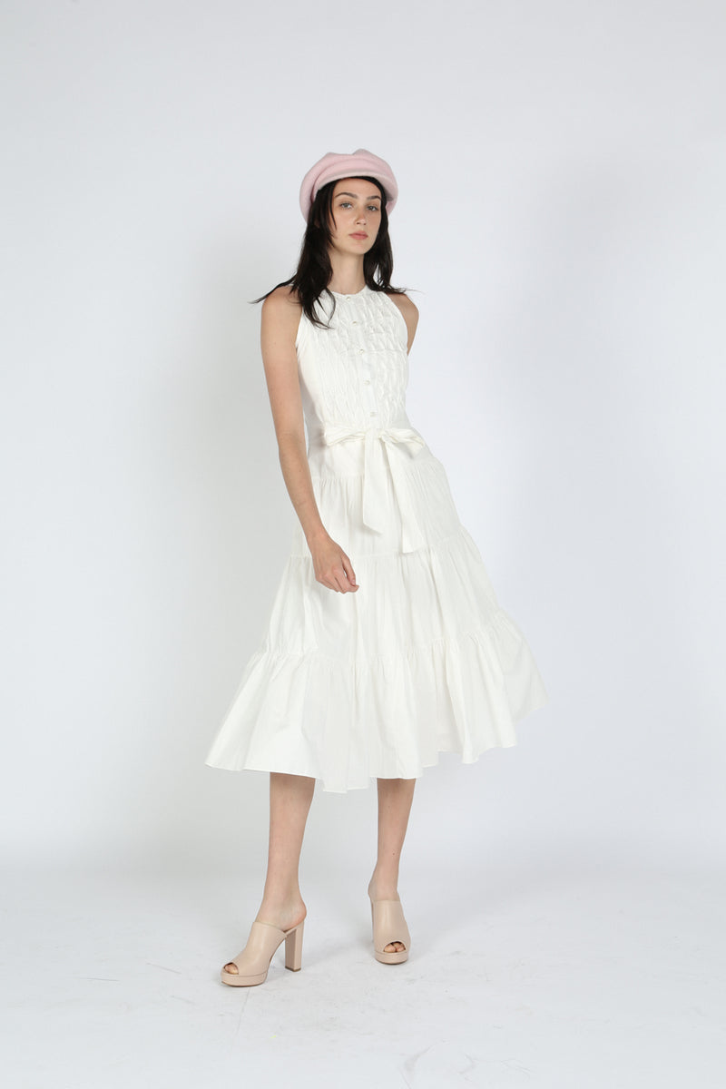 Krizia Smocked Dress Sleeveless - Shop Beulah Style