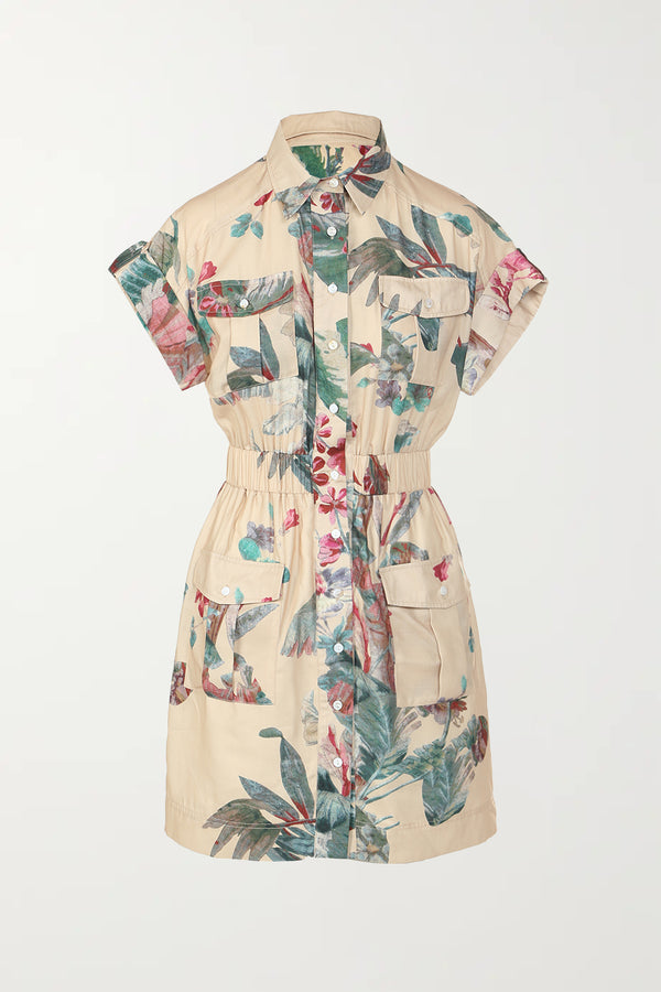 Janie Tropical Print Utility Dress - Shop Beulah Style