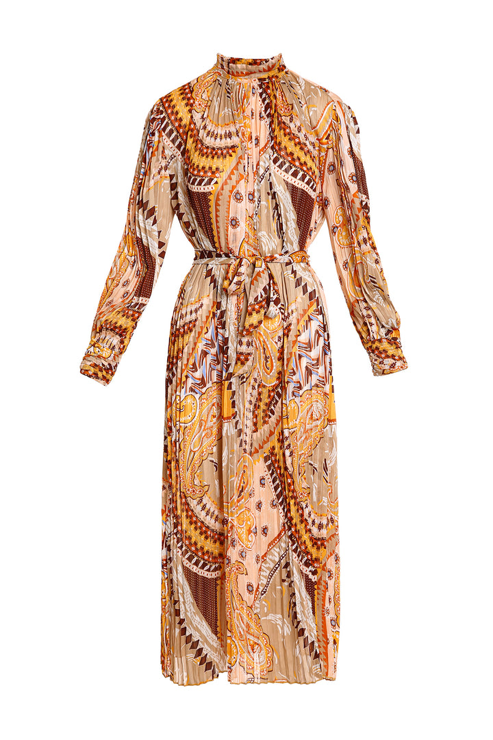 Tana Multi Print Pleated Maxi Dress - Shop Beulah Style