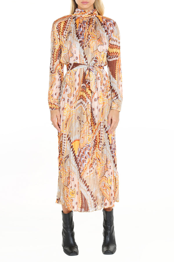 Tana Multi Print Pleated Maxi Dress - Shop Beulah Style
