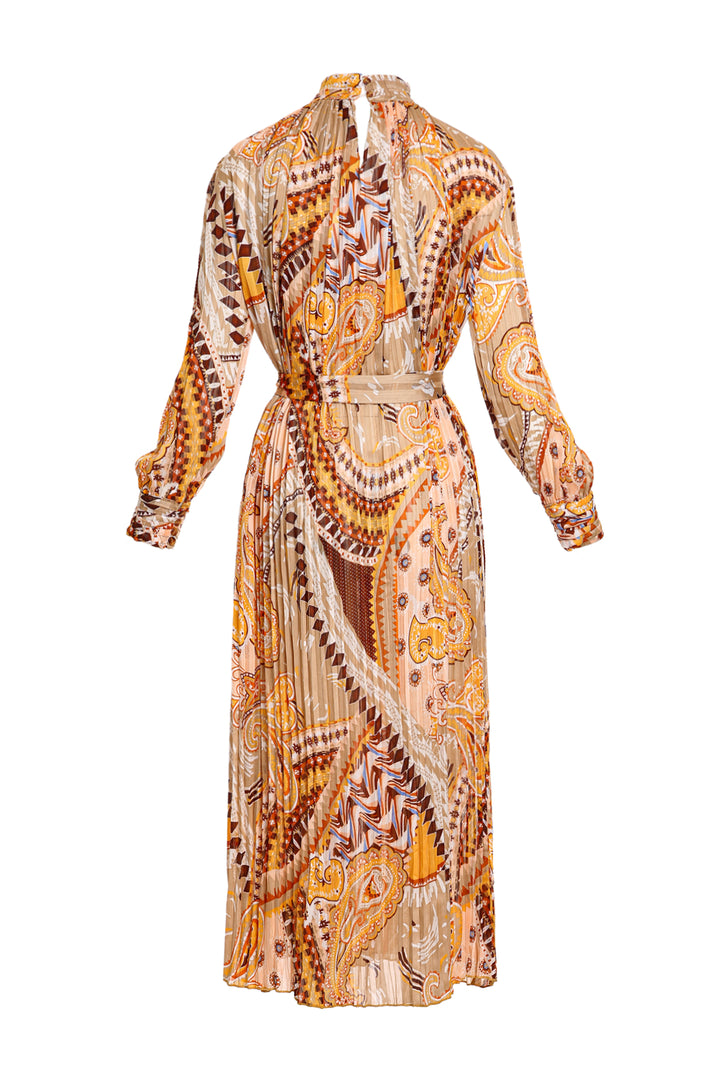 Tana Multi Print Pleated Maxi Dress - Shop Beulah Style