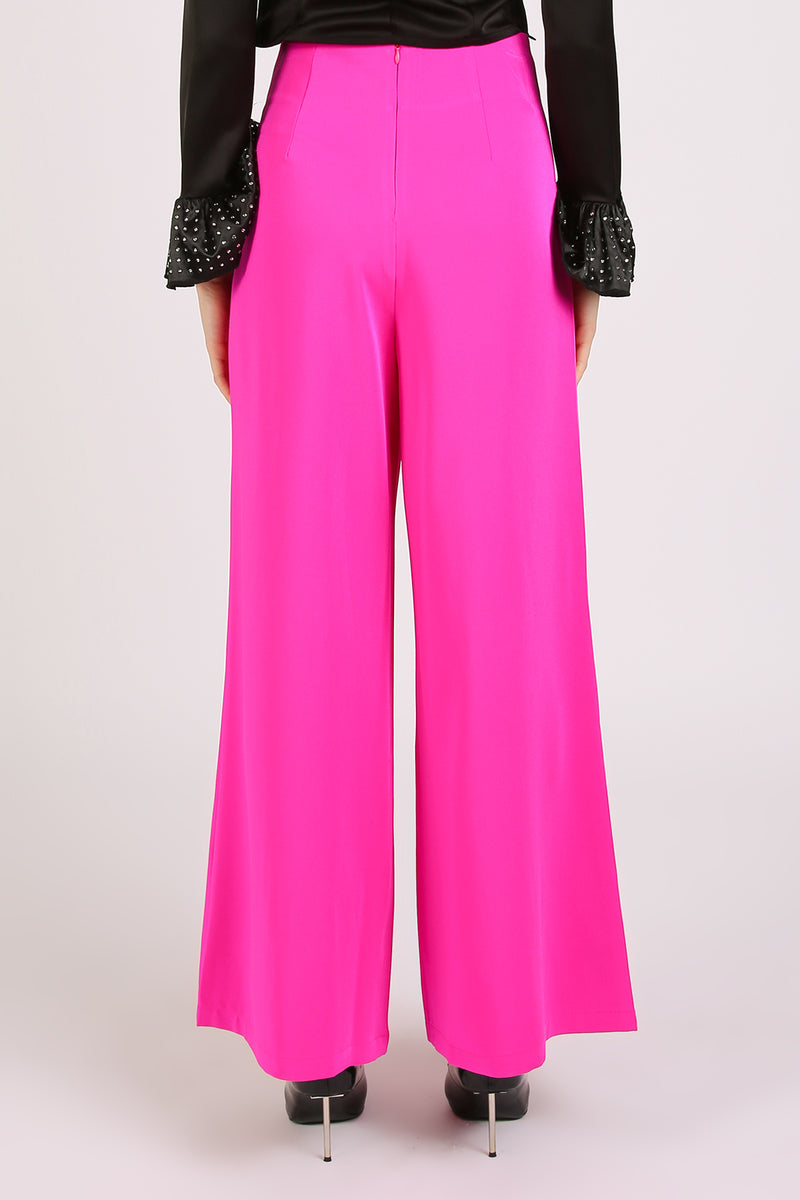 Otto Front Hanging Ruffled Detail Long Dress Pants