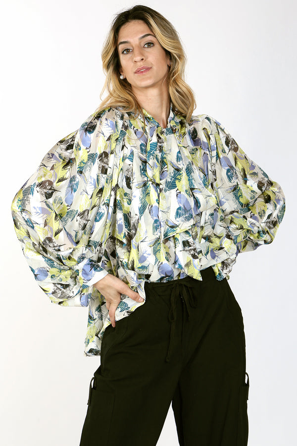Isabella Botanical Print Billowed Blouse