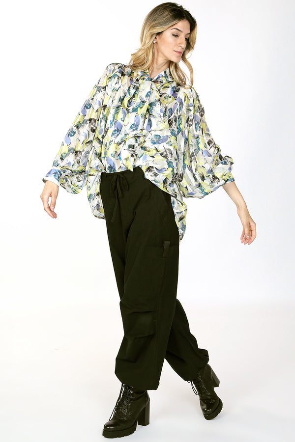 Isabella Botanical Print Billowed Blouse