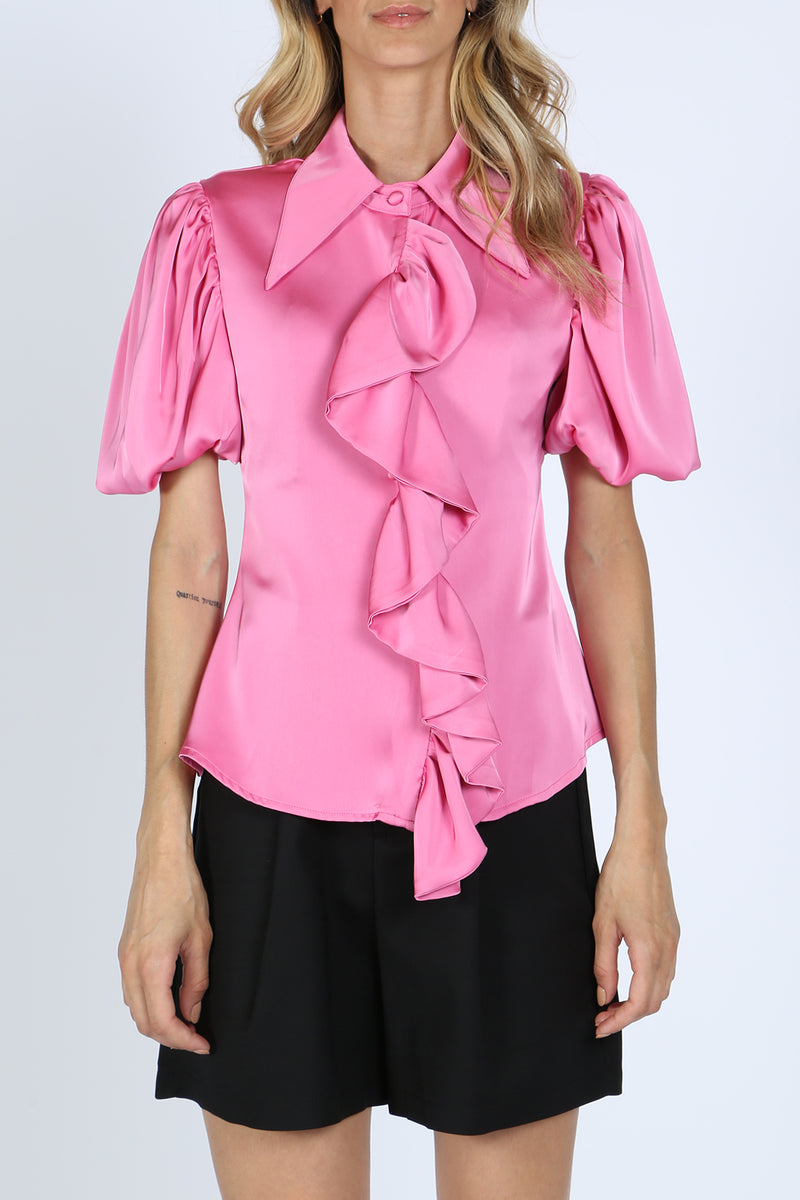 Corey Wide Collar Ruffle Shirt - Shop Beulah Style