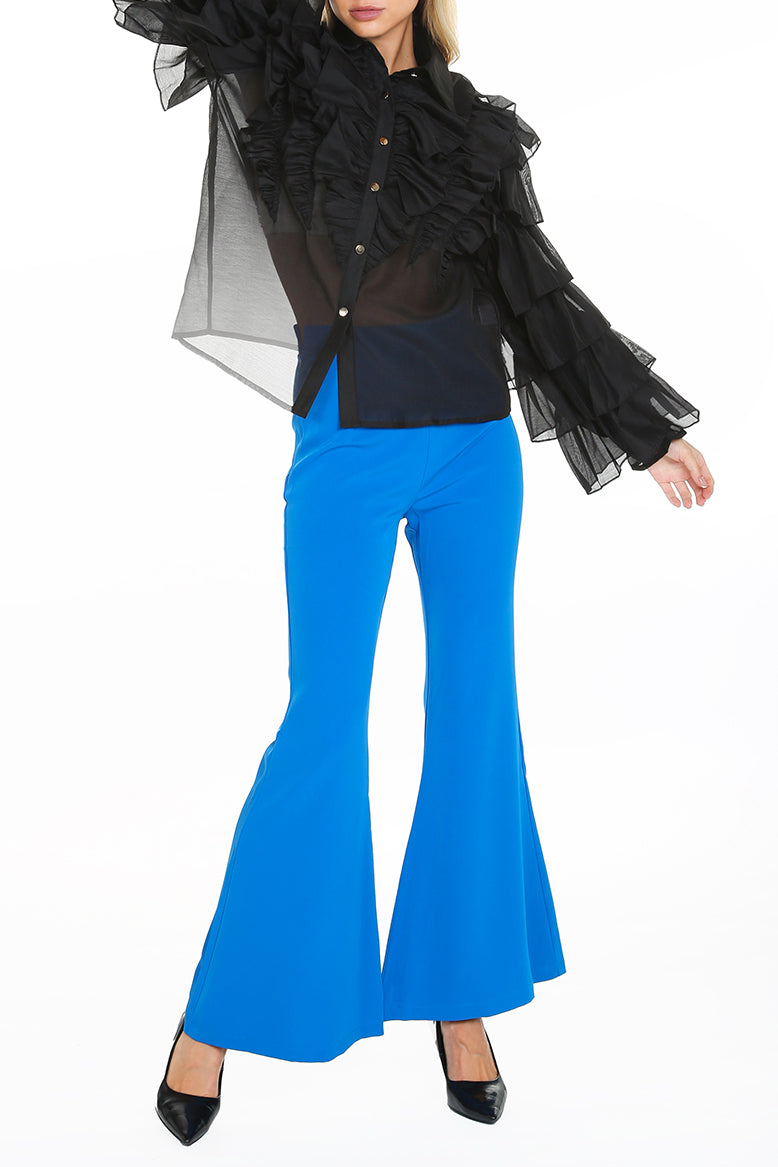 Multi Ruffles Mesh Blouse - Shop Beulah Style