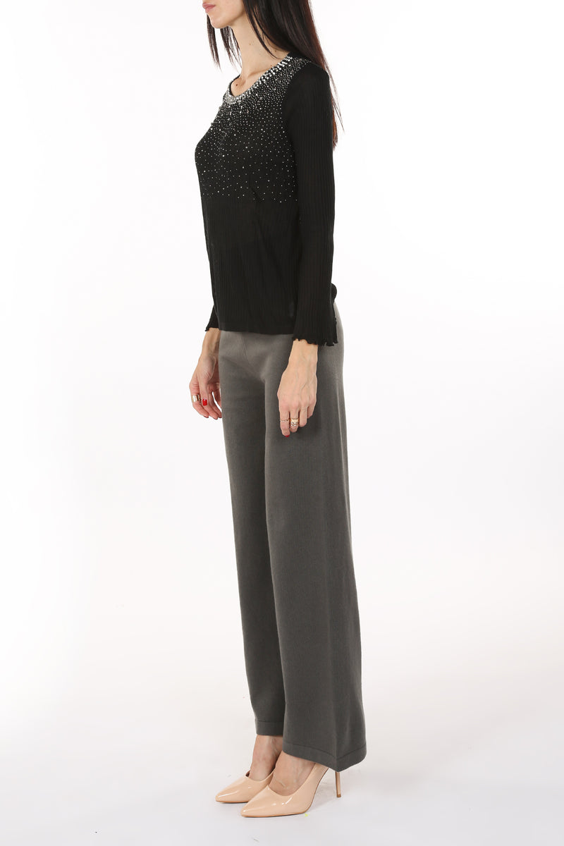 Reece Front Embellished Sheer Knit Sweater - Shop Beulah Style