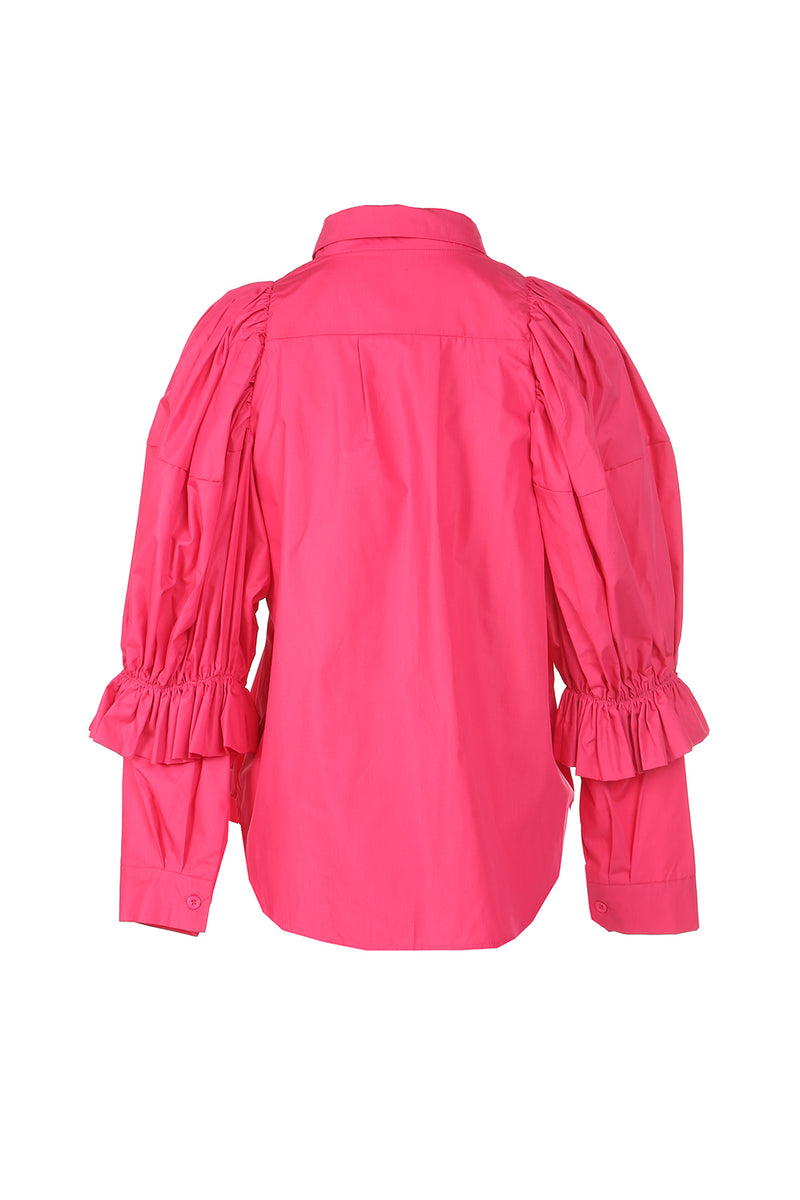 Eliana Puff Sleeve Shirt Top - Shop Beulah Style