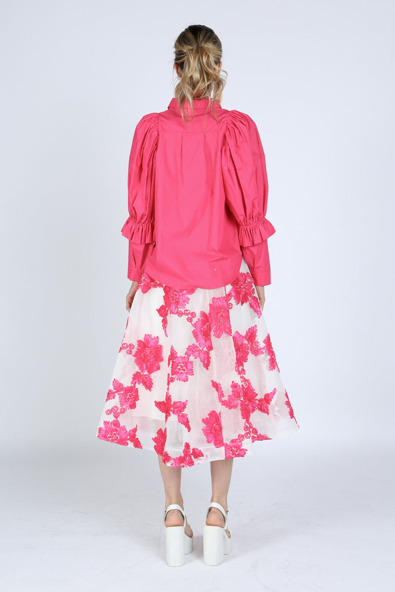Eliana Puff Sleeve Shirt Top - Shop Beulah Style