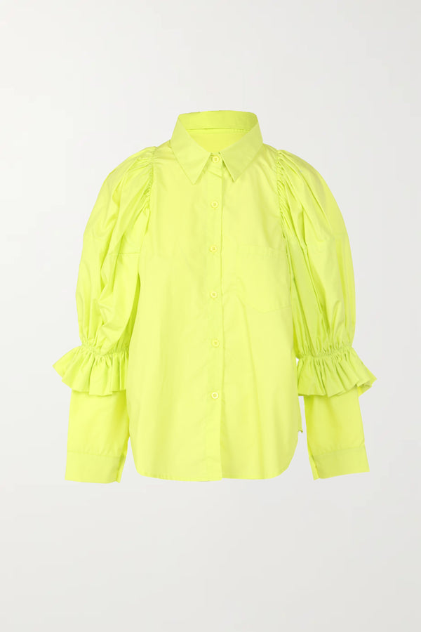 Eliana Puff Sleeve Shirt Top - Shop Beulah Style
