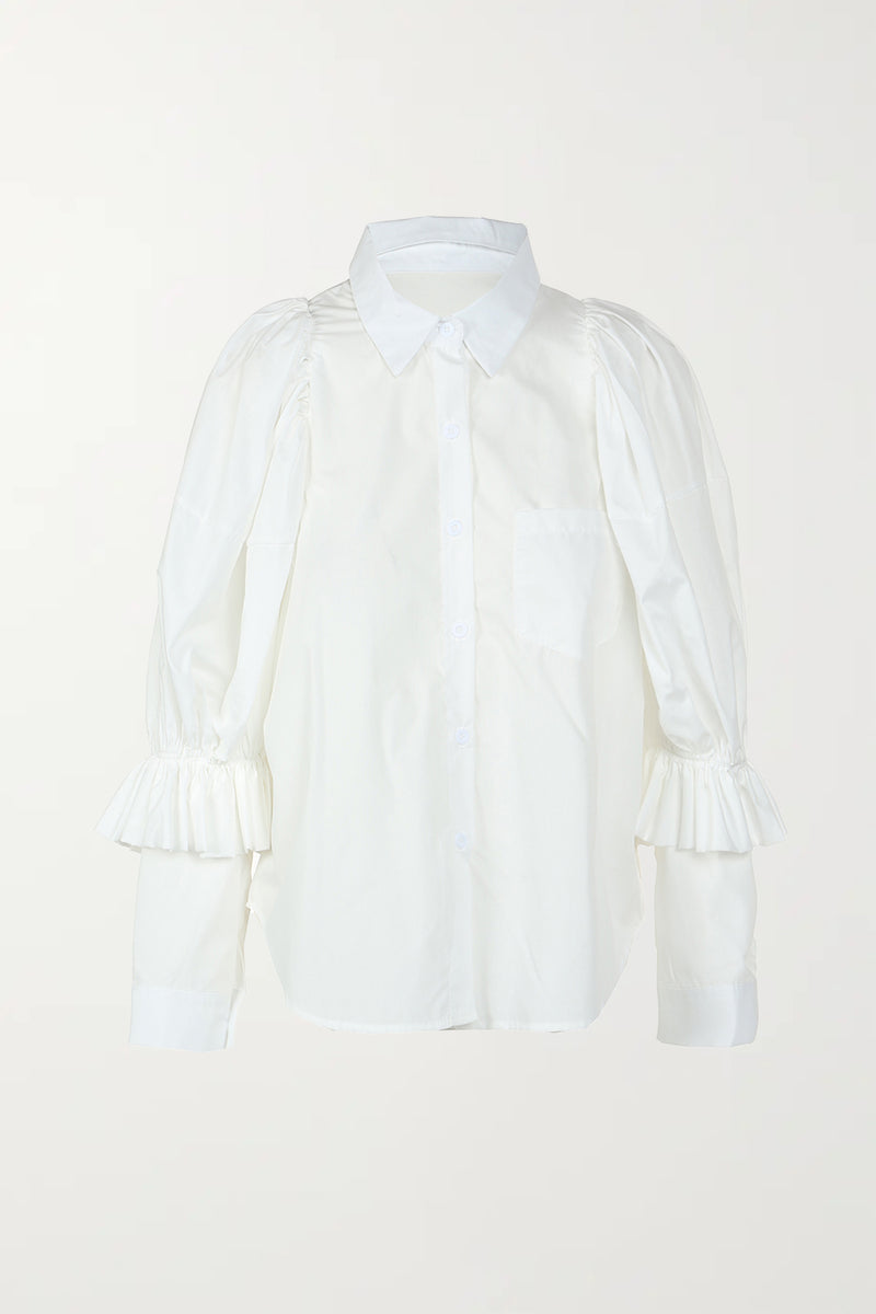 Eliana Puff Sleeve Shirt Top - Shop Beulah Style