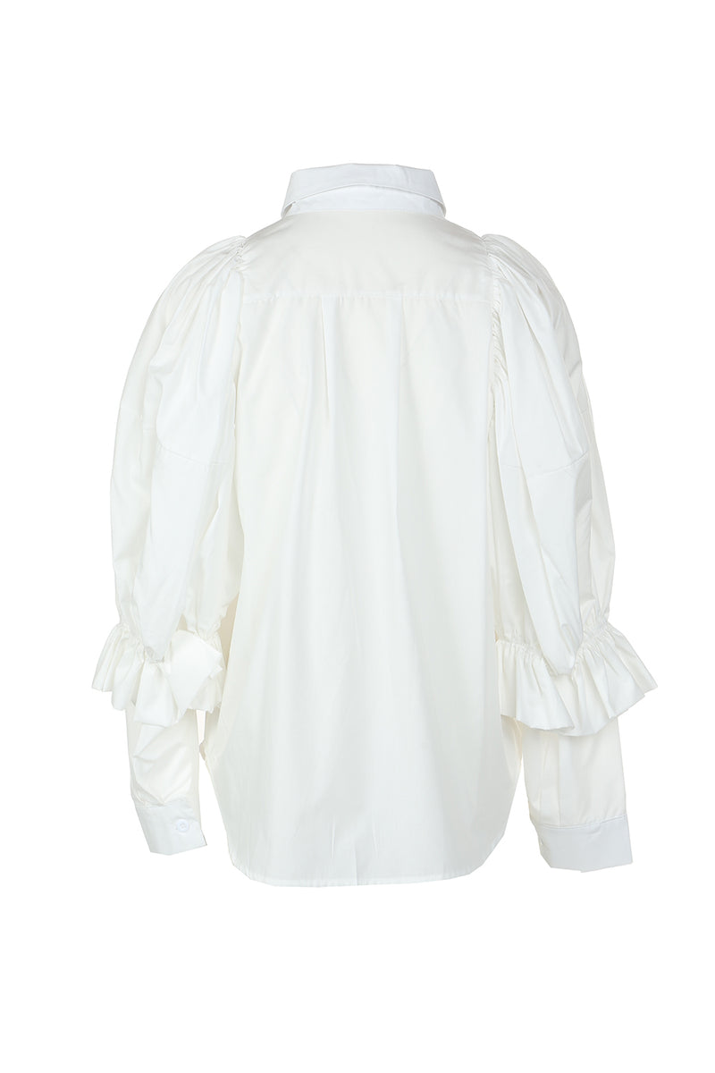 Eliana Puff Sleeve Shirt Top - Shop Beulah Style