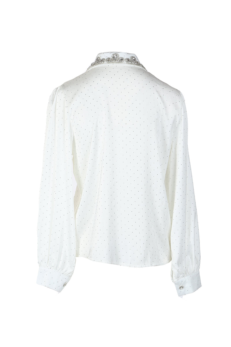 Chaya Micro Dot Rhinestone Sparkle Shirt - Shop Beulah Style