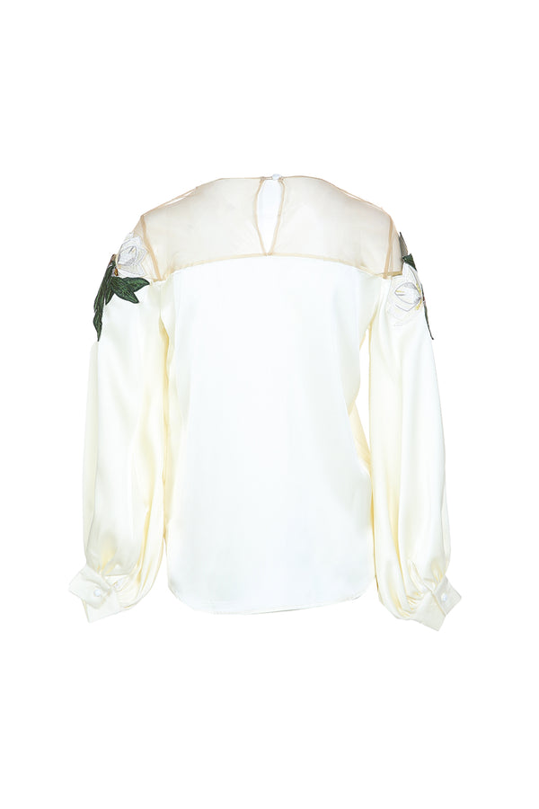 Ellie Flower Embroidered Blouse Top - Shop Beulah Style