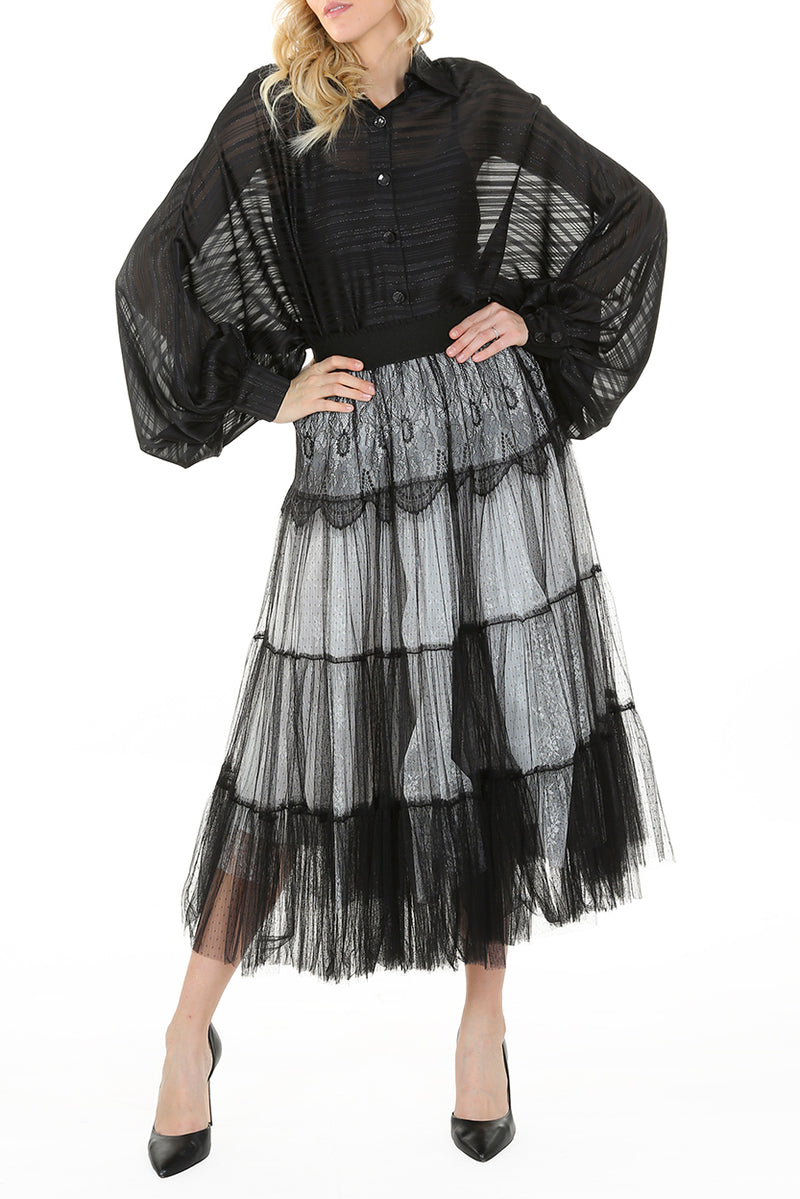 Andra Striped Sheer Shirt - Shop Beulah Style