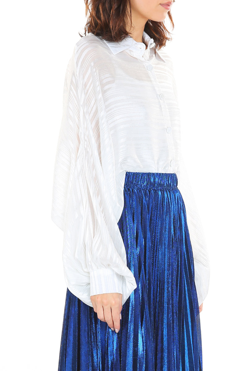 Andra Striped Sheer Shirt - Shop Beulah Style