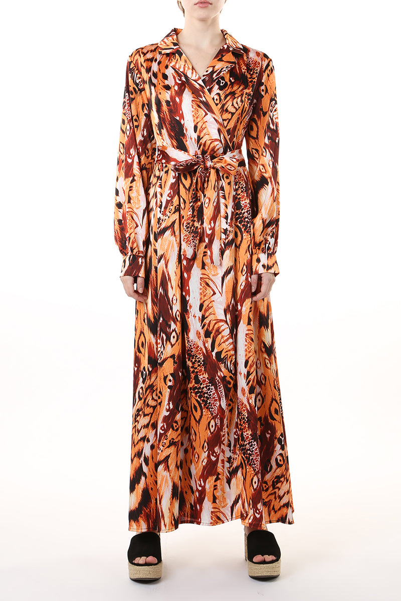 Maisie Lapel Animal Print Wrap Dress - Shop Beulah Style