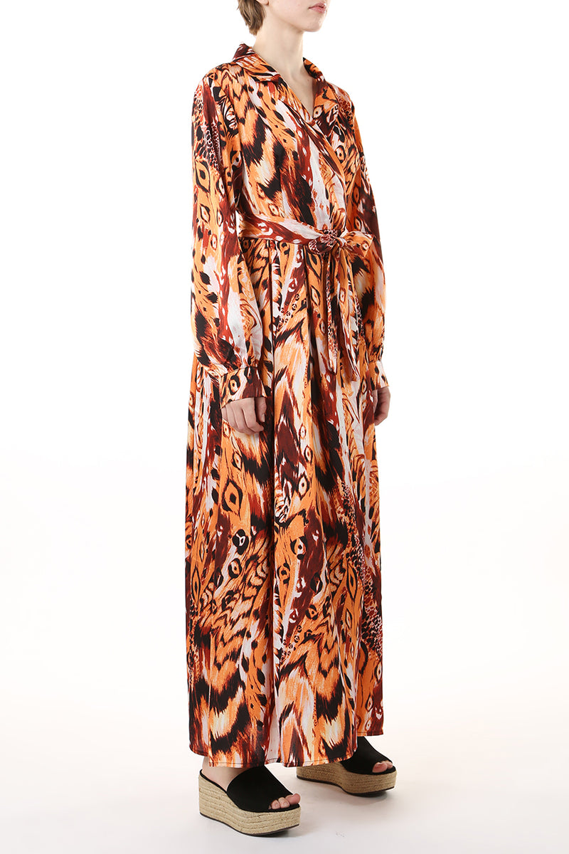 Maisie Lapel Animal Print Wrap Dress - Shop Beulah Style