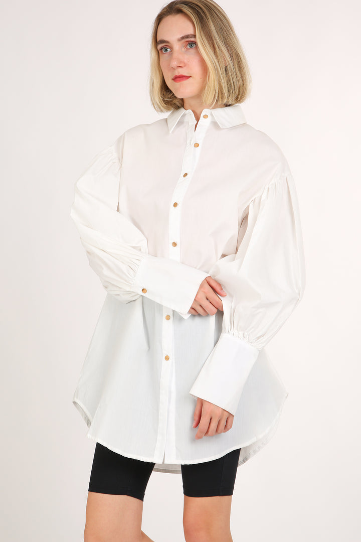 Floyd Billow Sleeve Mini Shirt Dress