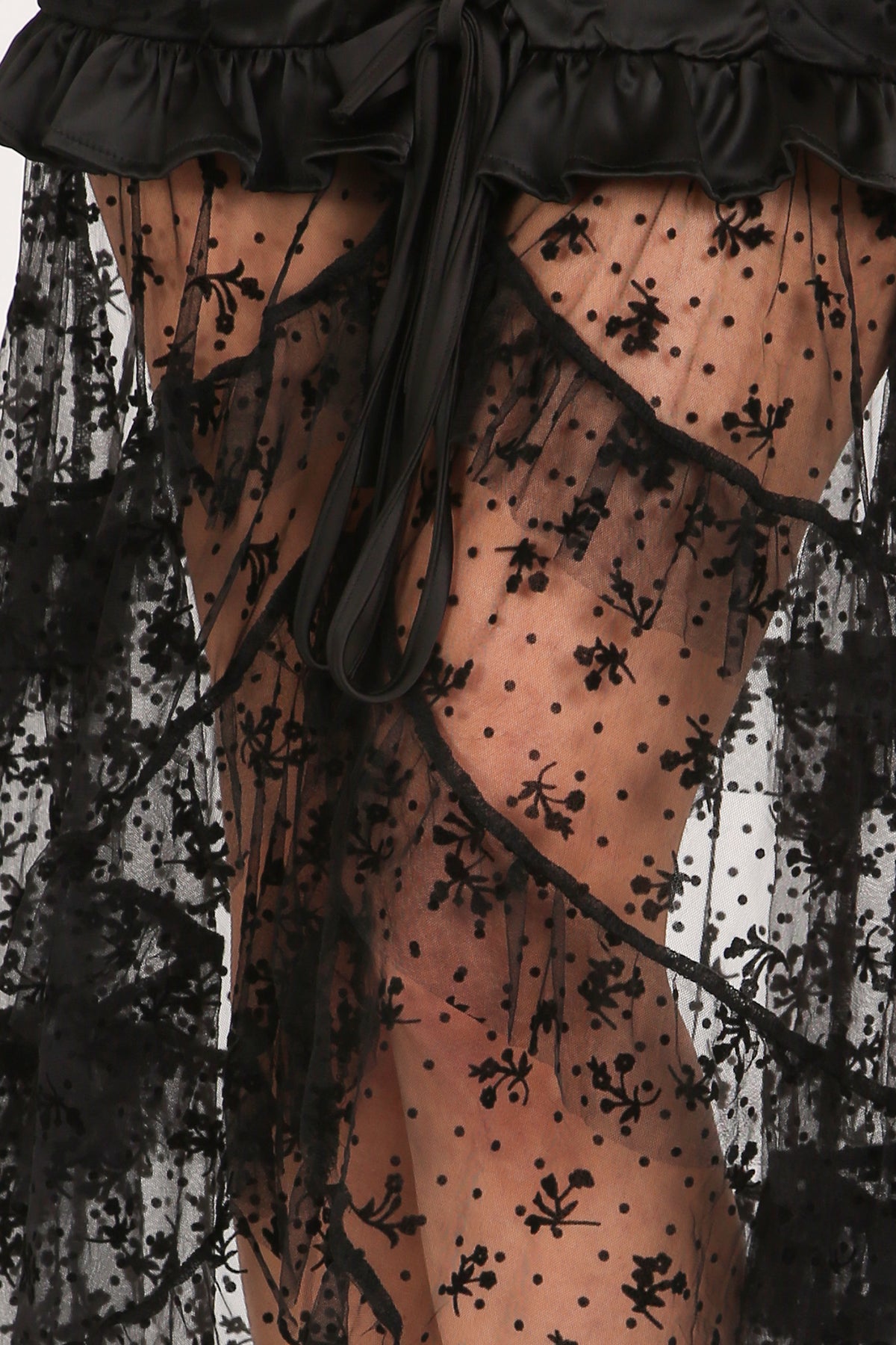 Cathy Embroidered Mesh & Satin Corset Maxi Slip Dress - Shop Beulah Style