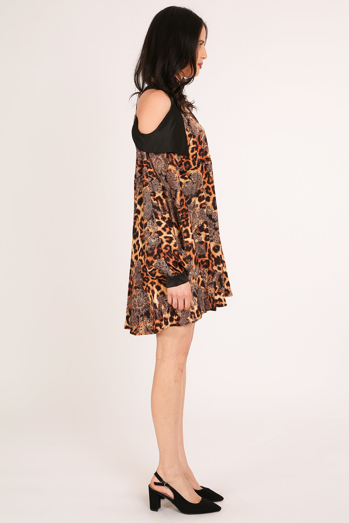 Francis Paisley & Animal Print Satin Mini Shirt Dress - Shop Beulah Style