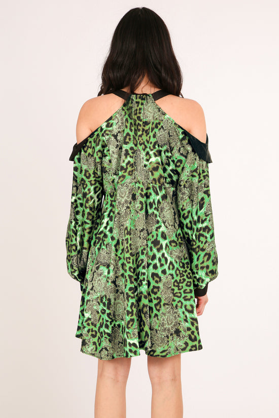 Francis Paisley & Animal Print Satin Mini Shirt Dress - Shop Beulah Style