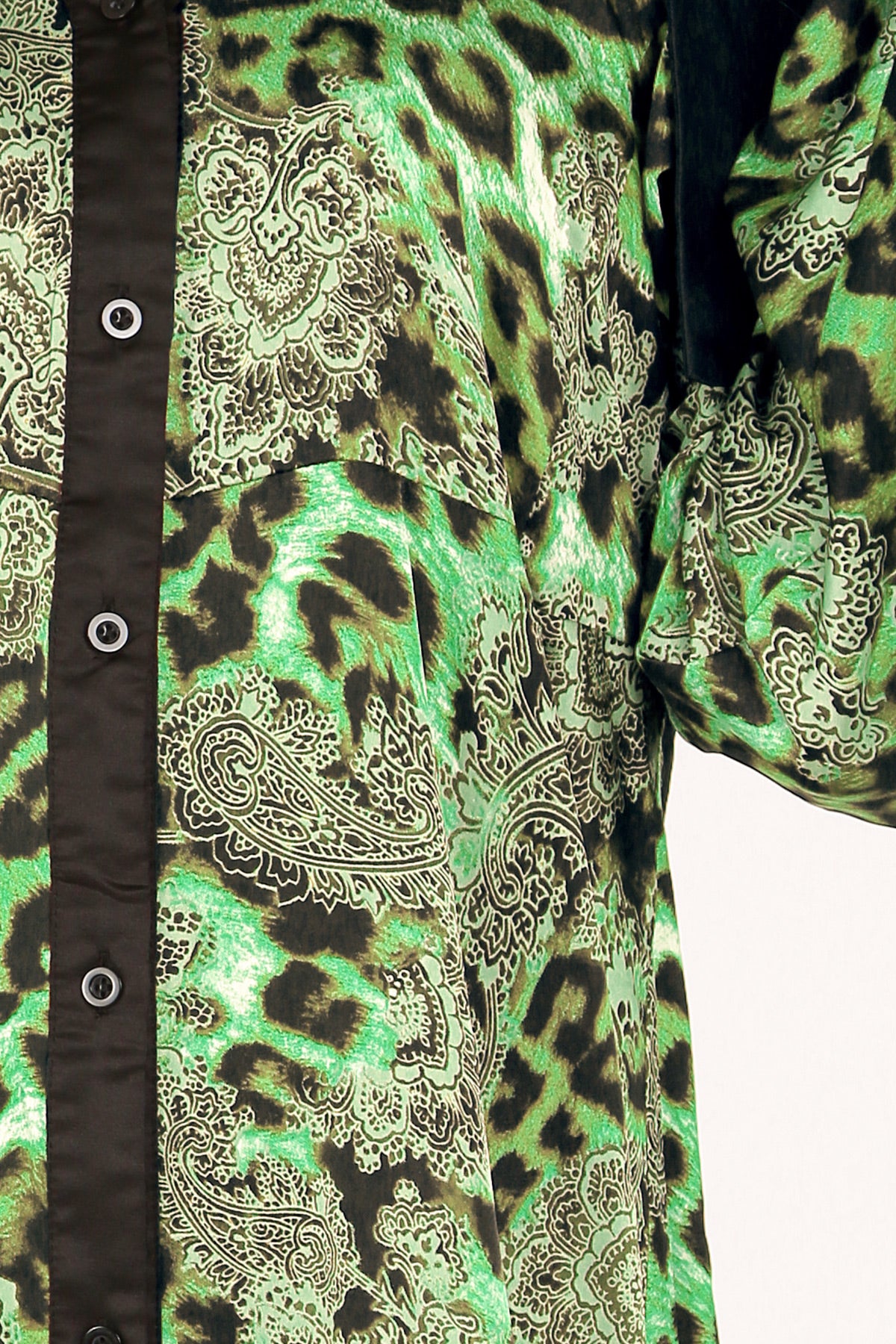 Francis Paisley & Animal Print Satin Mini Shirt Dress - Shop Beulah Style