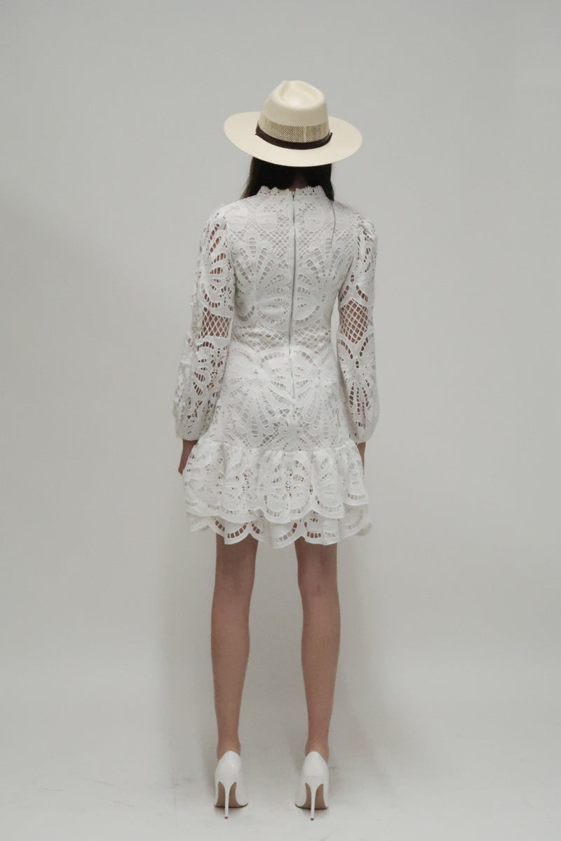 Maritza Lace Long Sleeve Mini Dress - Shop Beulah Style