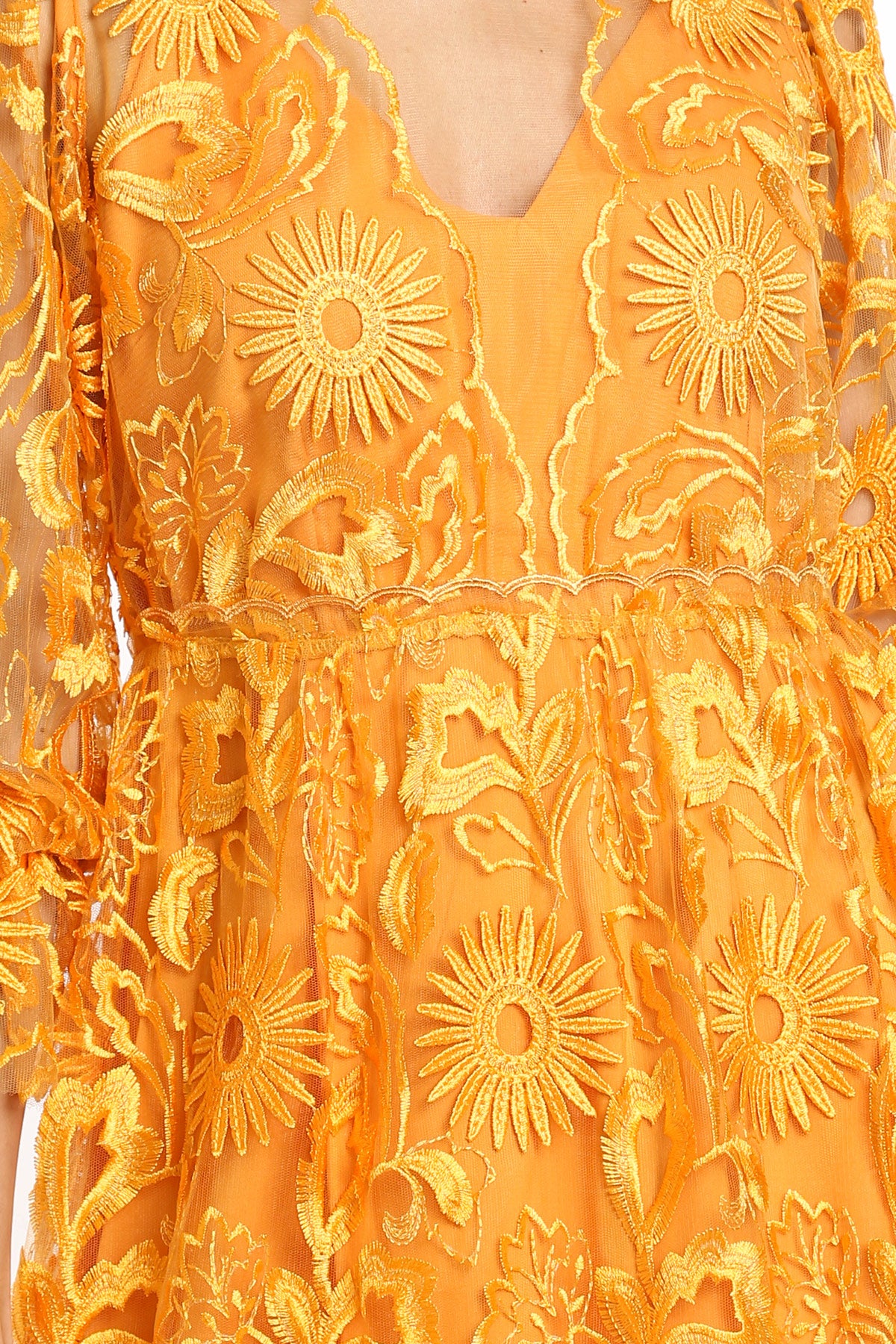 Sunny Lace Embroidered Sweetheart Mesh Maxi Dress - Shop Beulah Style