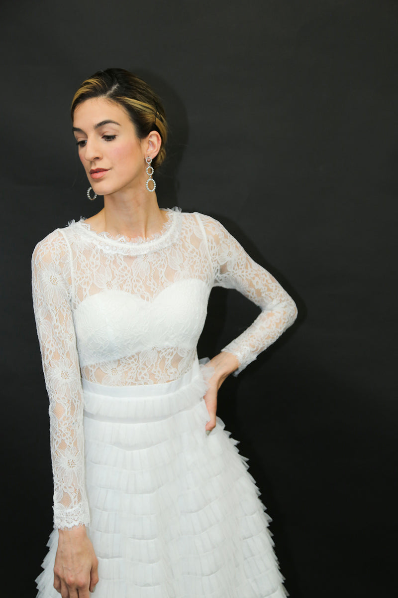 Allover Lace Bodice With Ruffle Tiered Maxi Dress - Shop Beulah Style