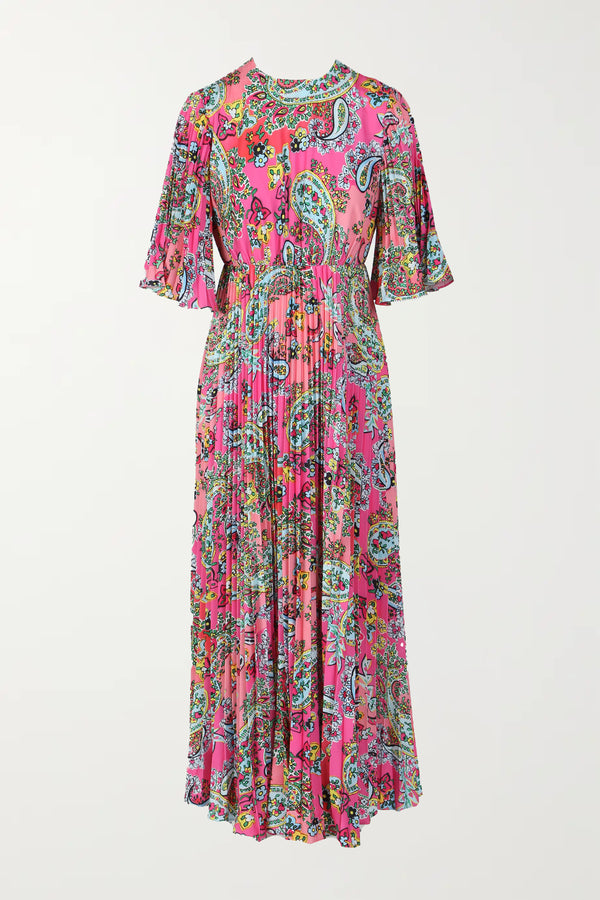 Cora Paisley Print Pleated Dress - Shop Beulah Style