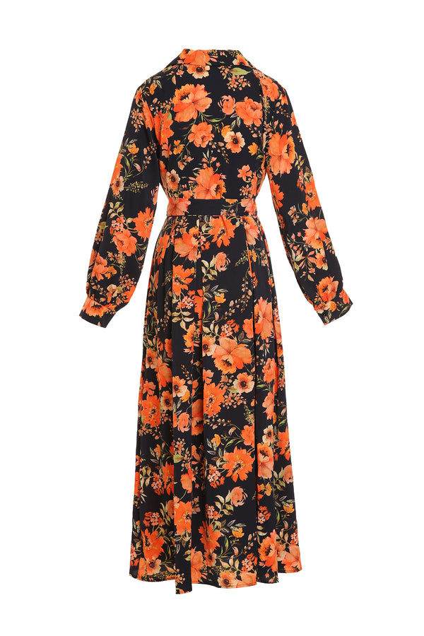 Florence Floral Printed V-Neck Wrap Maxi Dress