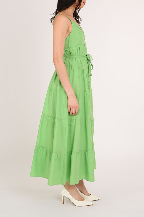 Florence Tiered Sweetheart Belted A-Line Maxi Slip Dress - Shop Beulah Style