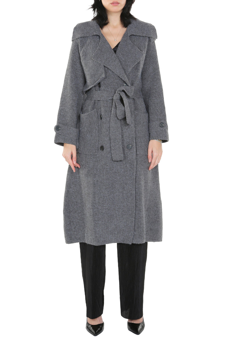 Reese Low Gauge Knitted Wool Fabric Coat - Shop Beulah Style
