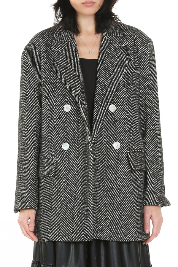 Moxie Herringbone Pattern Suit Jacket - Shop Beulah Style