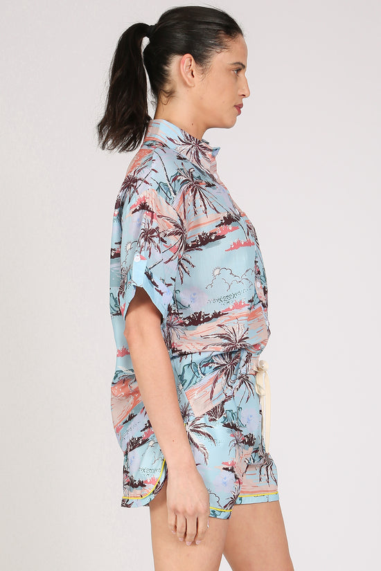 Kim Hawaiian Print Shirt and Shorts Set