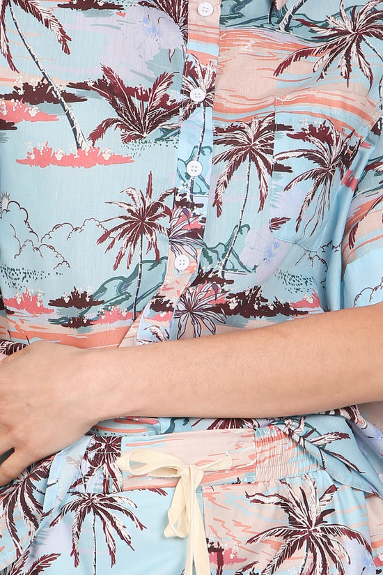 Kim Hawaiian Print Shirt and Shorts Set