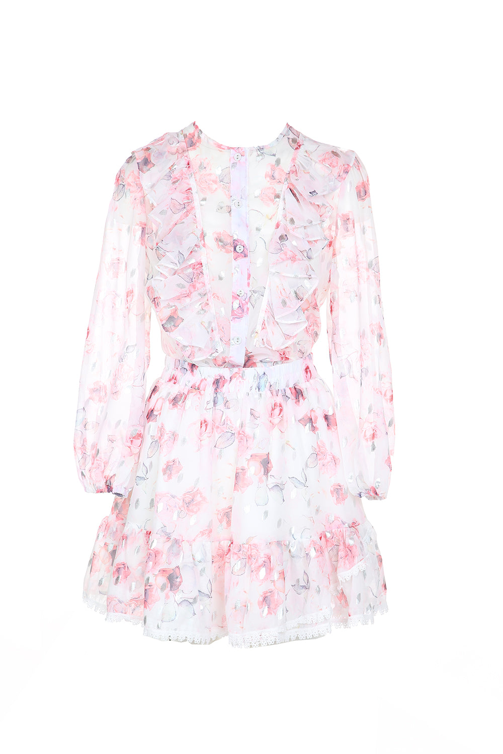 Madison Metallic Dot Printed Floral Chiffon Sets - Shop Beulah Style