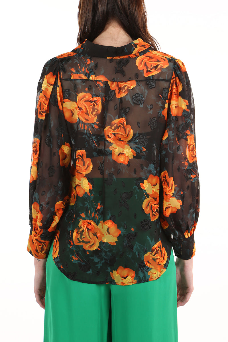 Floral Printed Sheer Blouse - Shop Beulah Style