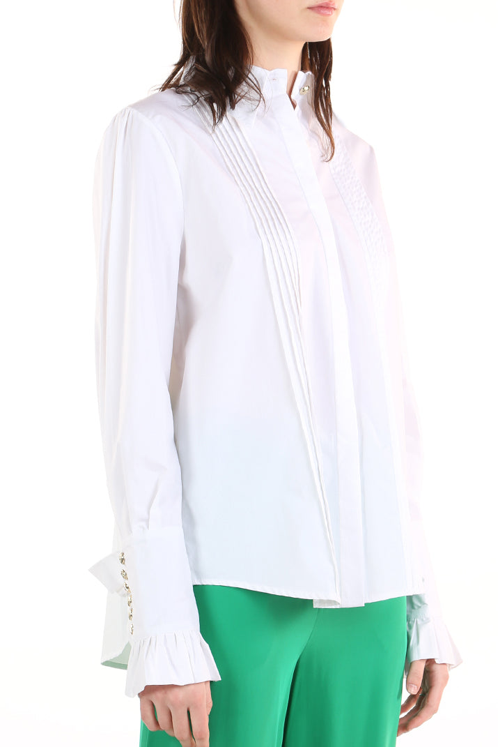 Bea Pleat and Frills Blouse Shirt - Shop Beulah Style