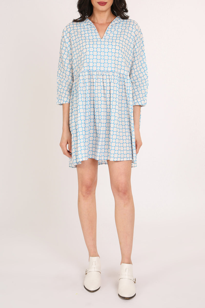 Vincent Floral Print Patterned V-Neck Mini Tunic Dress - Shop Beulah Style